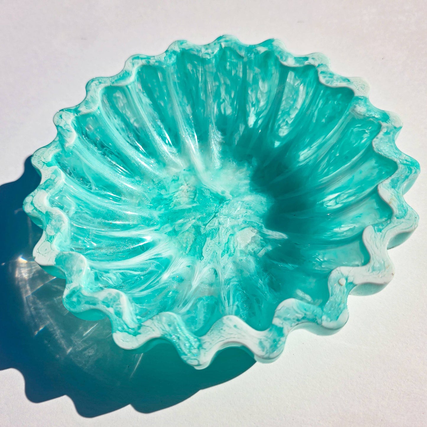 Coastal Blue Ruffle Bowl