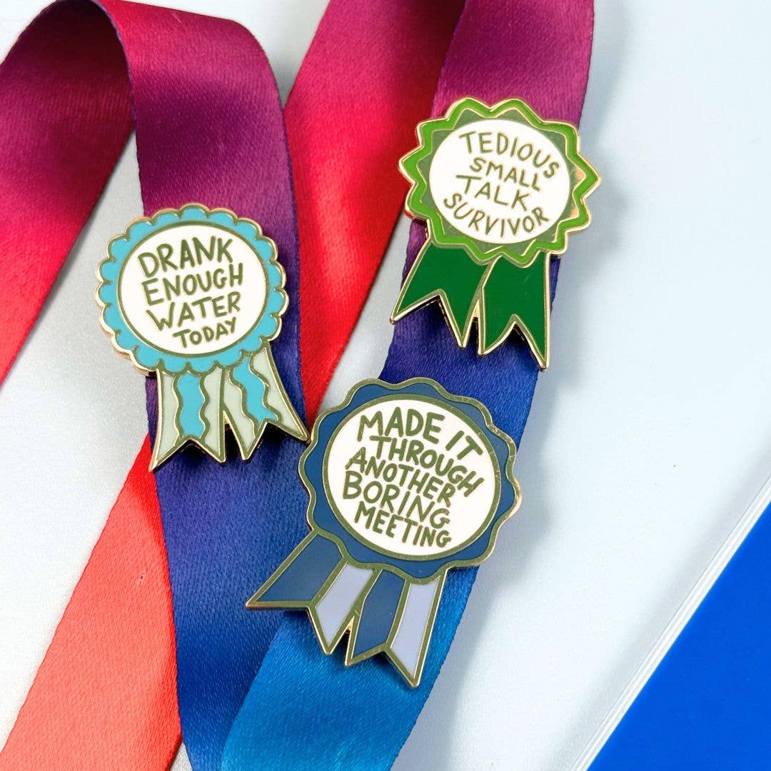 Tedious Small Talk Survivor Award Lapel Pin