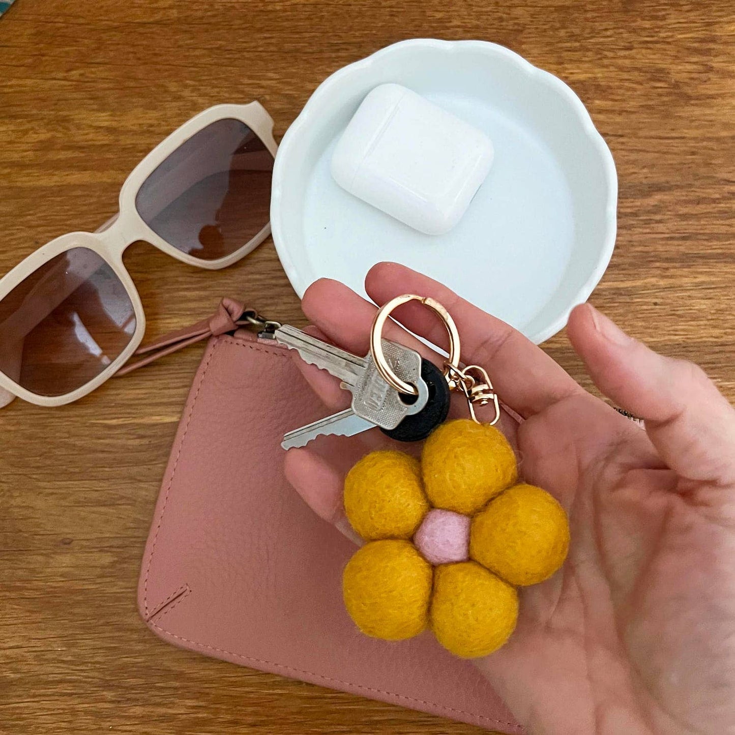 Felt Flower Keychain | Bag Charm - Assorted