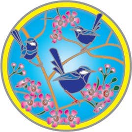 Blue Wrens Sunseal Window Sticker 14cm