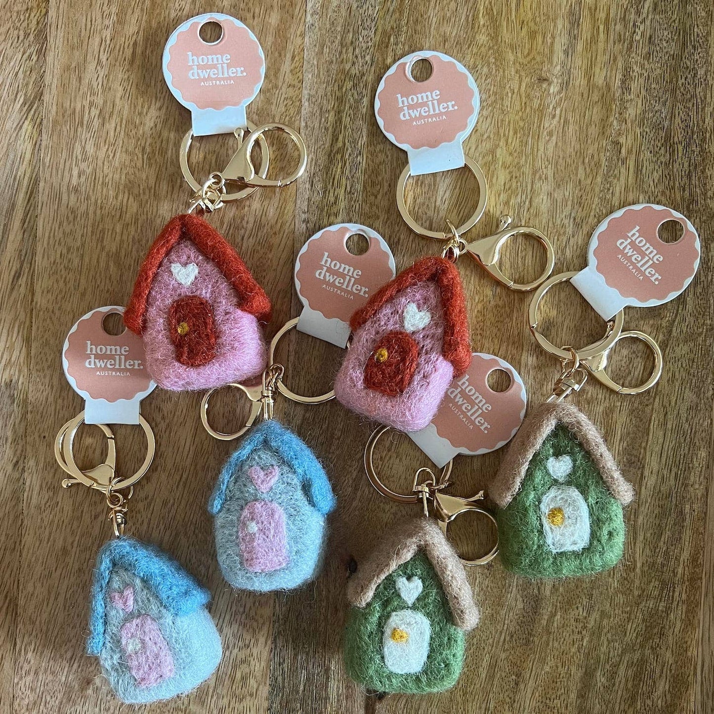 Felt House Keychain Charm - Assorted