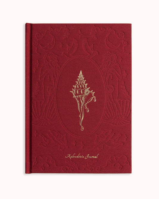Aphrodite's Journal Ruby Cloth-Bound and Gold Foil Adorned