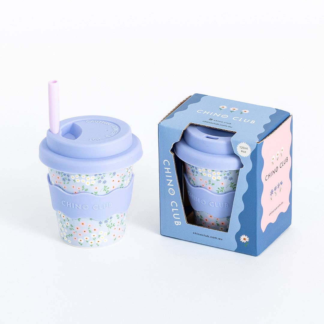 Blue Floral Cup 4oz