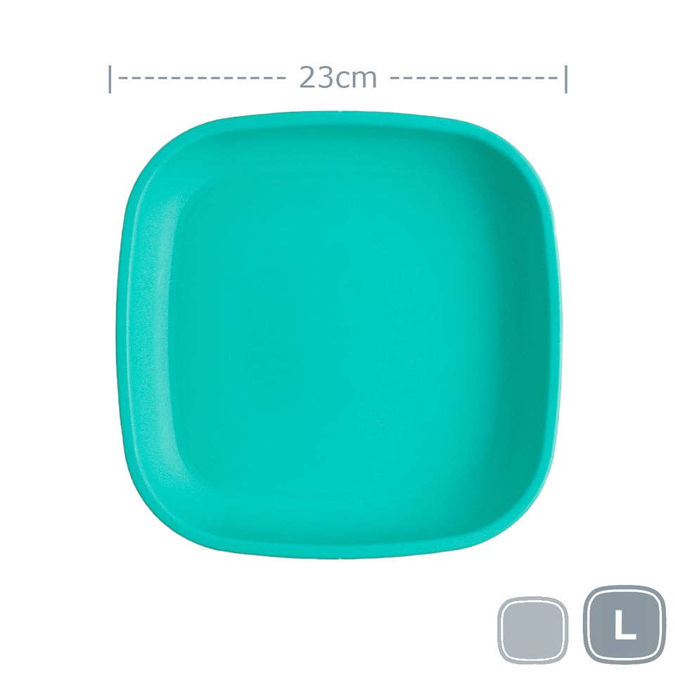 Re-Play Large Flat Plate - Aqua