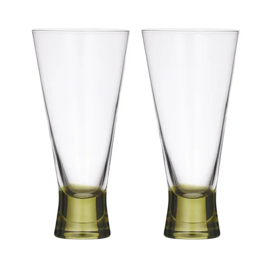 Canal Flute Glass S/2 - Olive