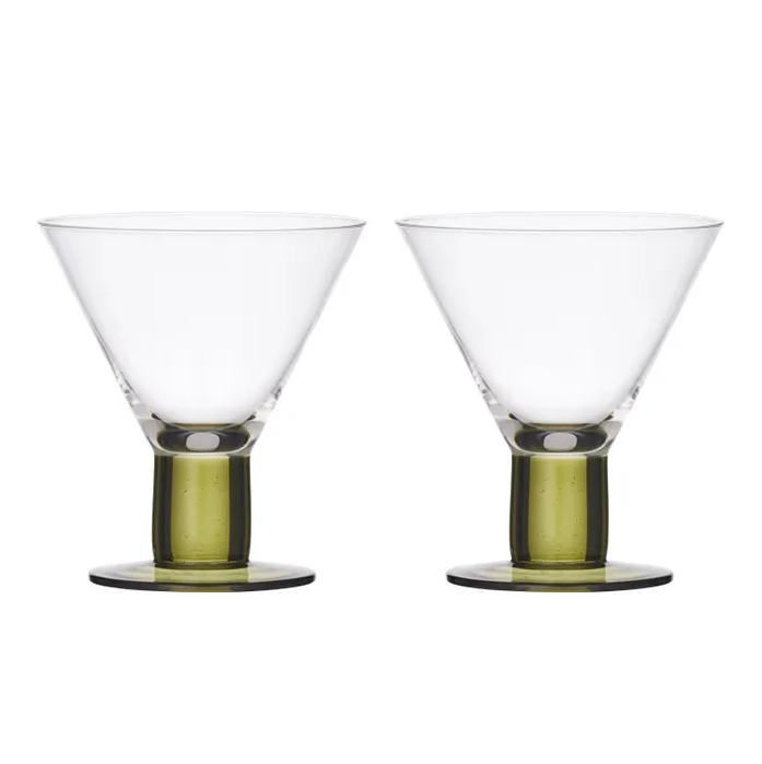 Canal Wine Glass S/2 - Olive