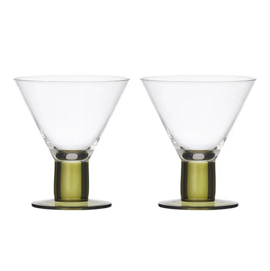 Canal Wine Glass S/2 - Olive