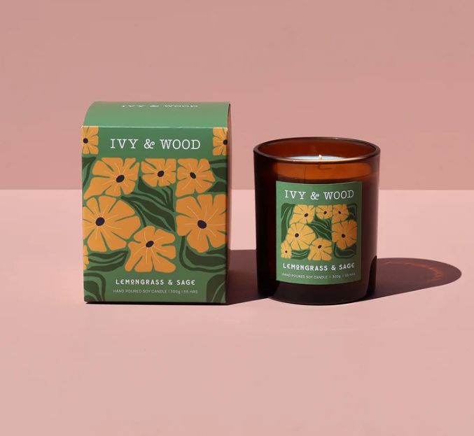 Lemongrass & Sage Scented Candle