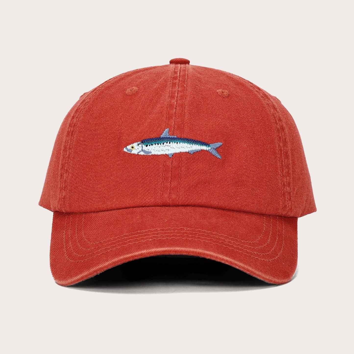 Adult Cap - Sardine Fish Lid in Red