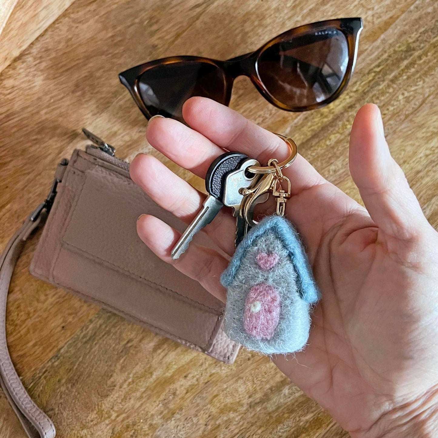 Felt House Keychain Charm - Assorted