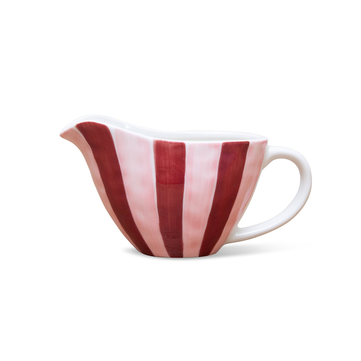 Ceramic Gravy Jug | Pink & Burgundy Stripe