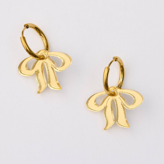 Floppy Bow Earrings - gold