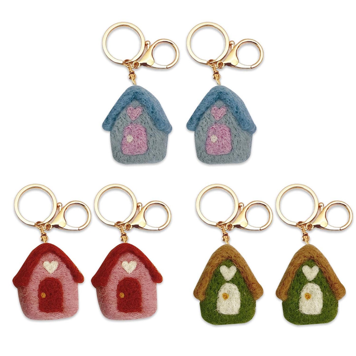 Felt House Keychain Charm - Assorted