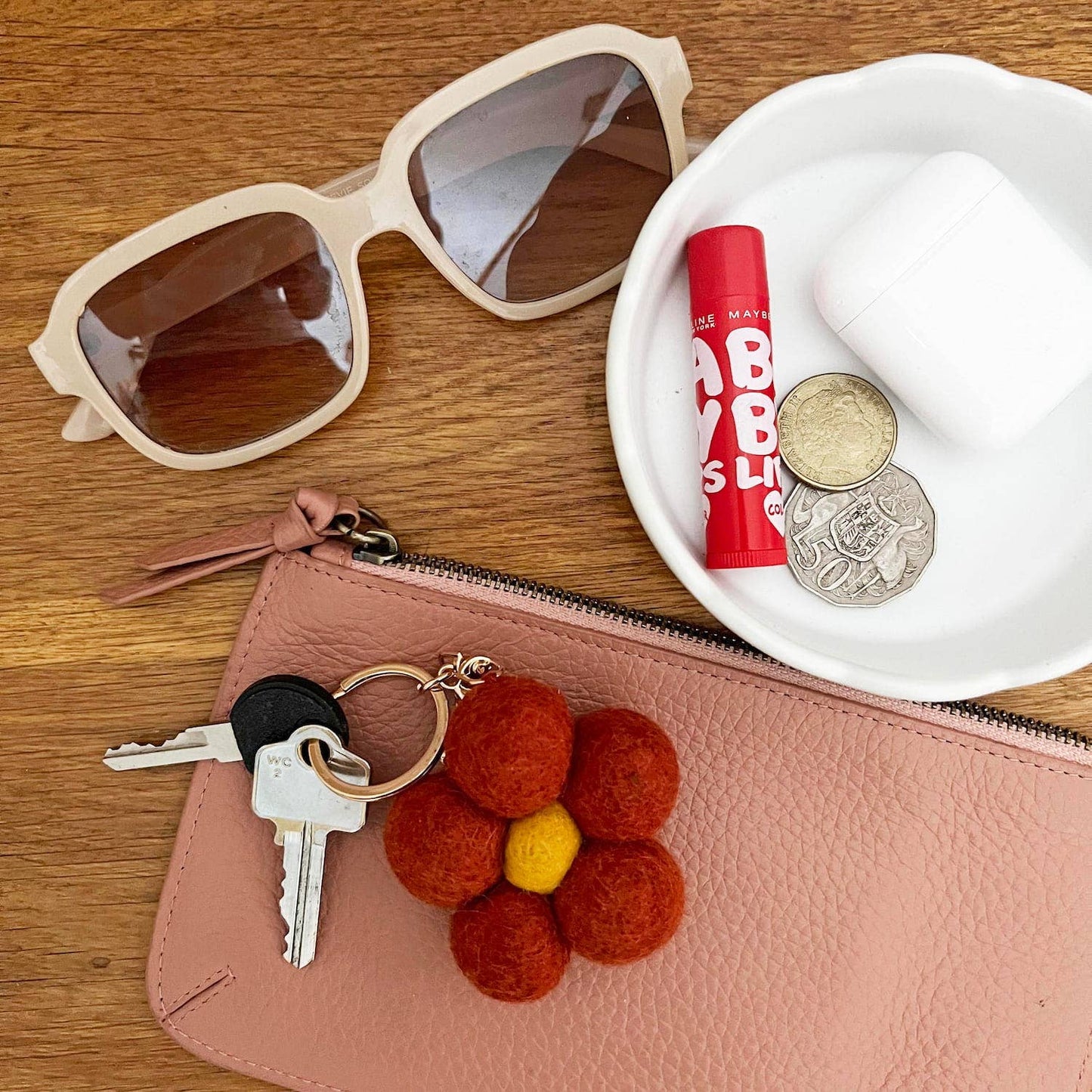 Felt Flower Keychain | Bag Charm - Assorted