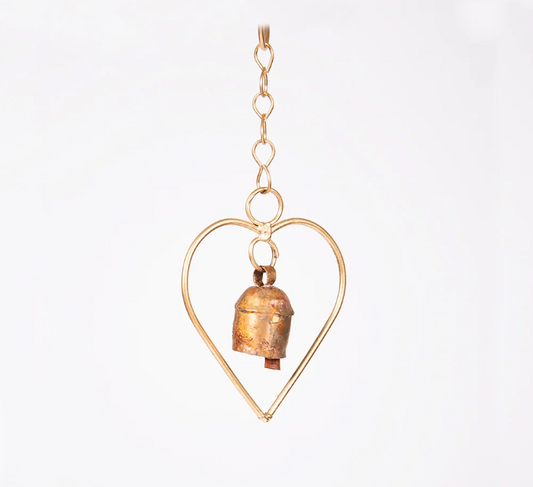 Brass Wind Chime One Heart