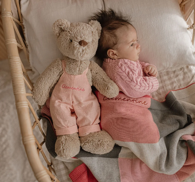 Honey Bear Overalls - Pink