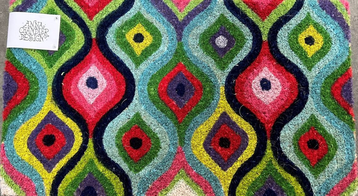 Door Mat Short -  Ikat Green