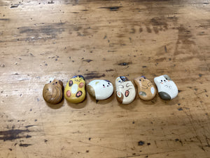 Fridge Magnet Wood Pebble Happy Wooden Cats (Assorted)