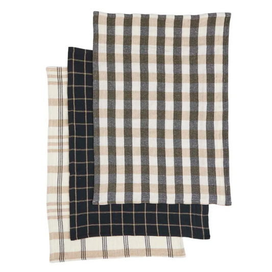 Kit Cotton Tea Towel Set 3 - Black