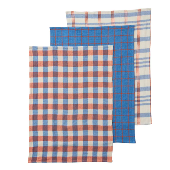 Kit Cotton Tea Towel Set 3 - Blue
