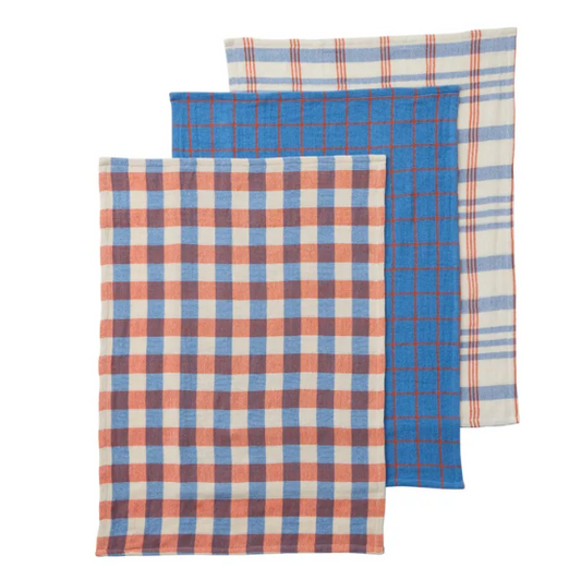 Kit Cotton Tea Towel Set 3 - Blue