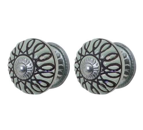 Ceramic Doorknob Green