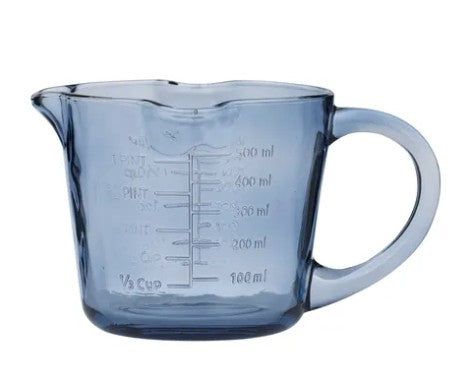 Lia Blue Glass Measuring Jug 500ml