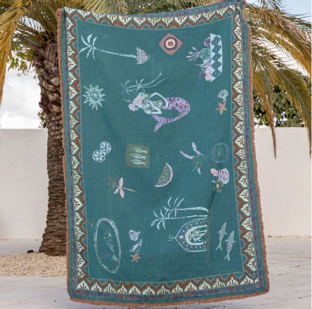 Sea Song Mermaid Art Throw Rug By Sue Fantini