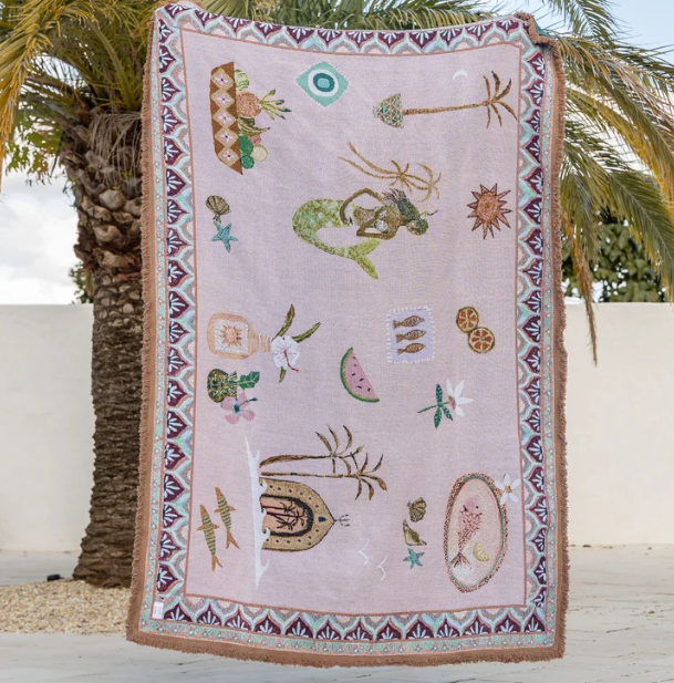 Sea Song Mermaid Art Throw Rug By Sue Fantini