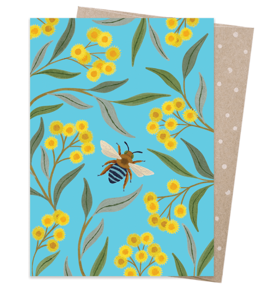 Card - Wattle & Bee