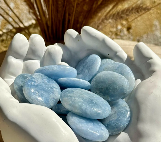 Crystal - Palm Stone Blue Calcite
