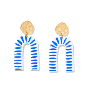 Selina Earrings // blue & white