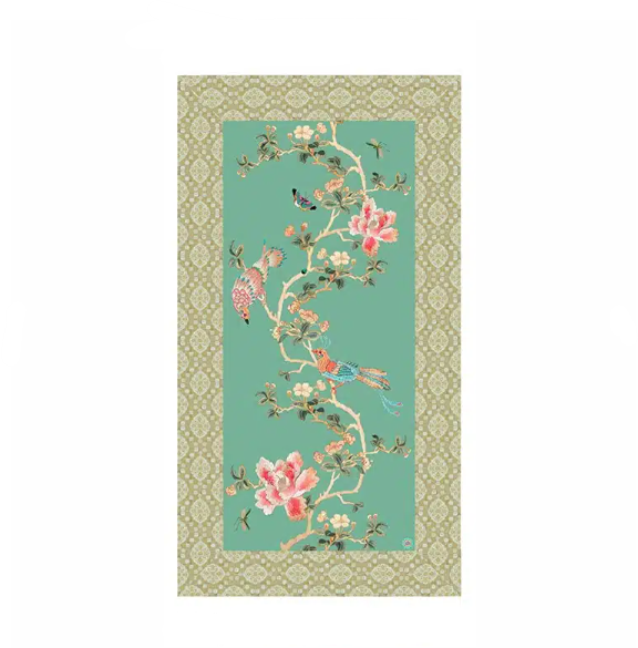 Canvas Tablecloth Celadon Chinoiserie