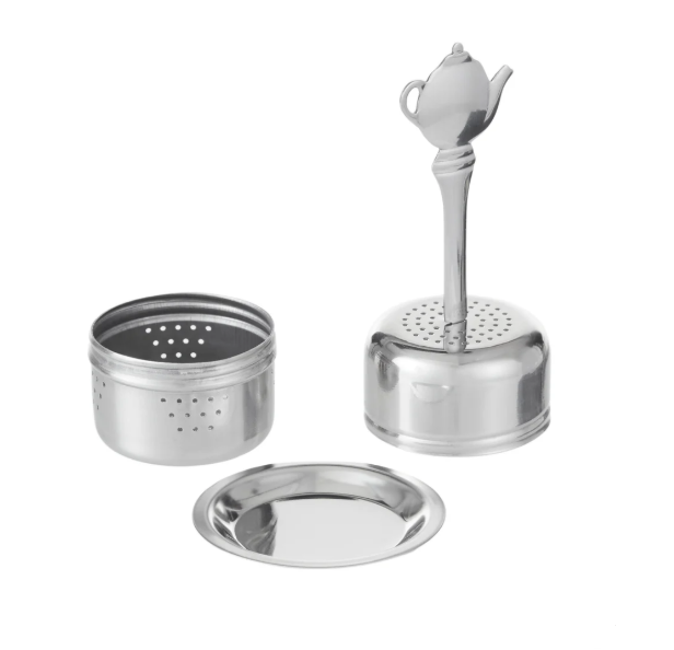 Tea Infuser Ball With Handle Silver
