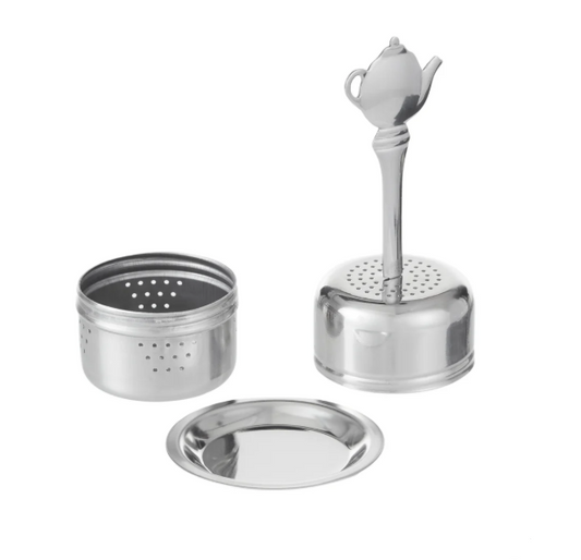 Tea Infuser Ball With Handle Silver