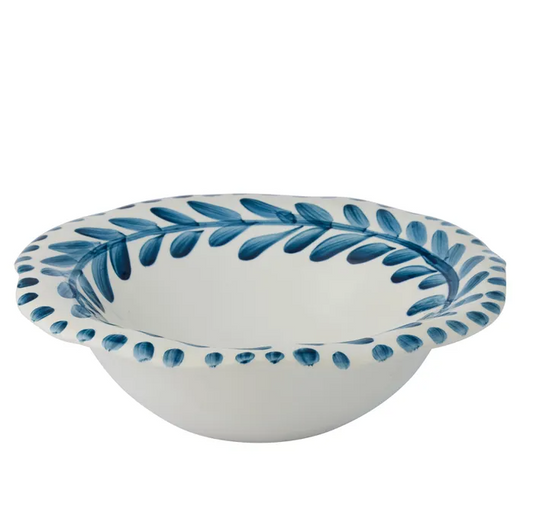 Terrassa Ceramic Bowl - Ivory & Navy