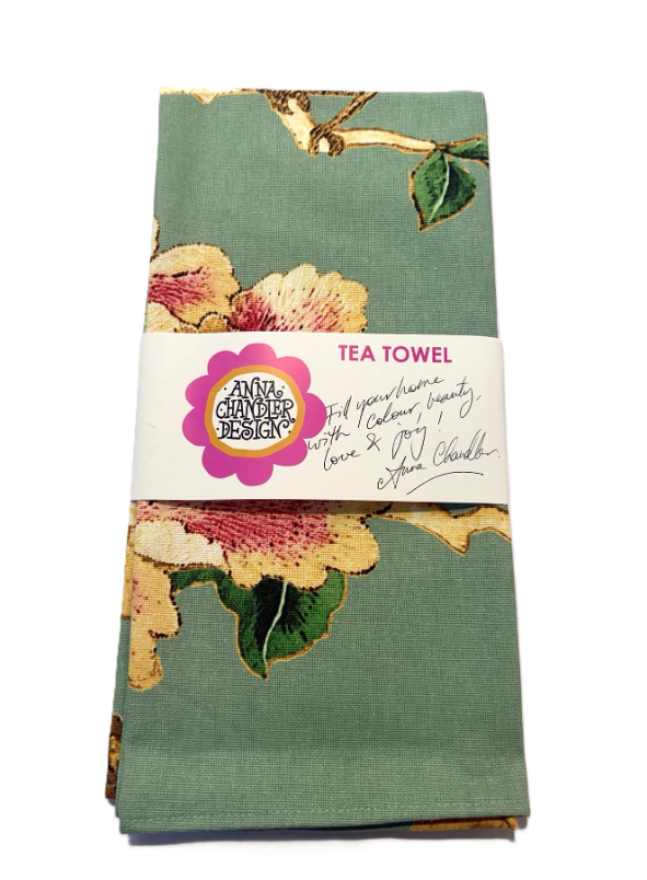 Tea Towel Cotton – Celadon Chinoiserie
