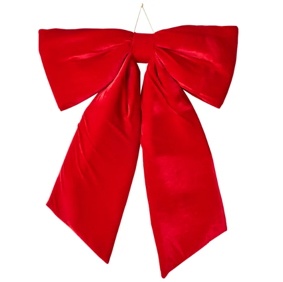 Noel Door Bow Velvet - Red