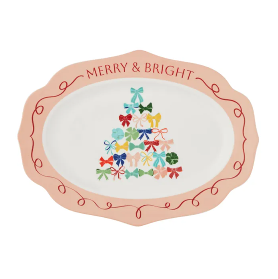 Bow Tree Oval Platter Ceramic 35cm