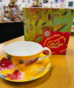 Tea Cup and Saucer- Saffron Yellow