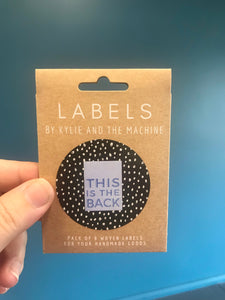‘This is the Back’ woven label