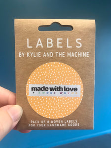 ‘Made with Love & Swear Words’ woven label